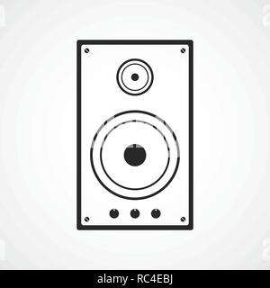 Musik Spalte Symbol Leitung im flachen Design. Vector Illustration. Grau audio Lautsprecher auf hellen Hintergrund Stock Vektor