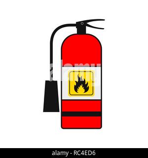 Feuerlöscher Symbol in flacher Ausführung. Vector Illustration. Schild für Feuerlöscher rot isoliert Stock Vektor