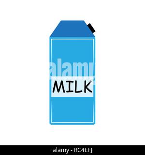 Molkerei Papier pack in flacher Ausführung. Vector Illustration. Milch Karton isoliert Stock Vektor