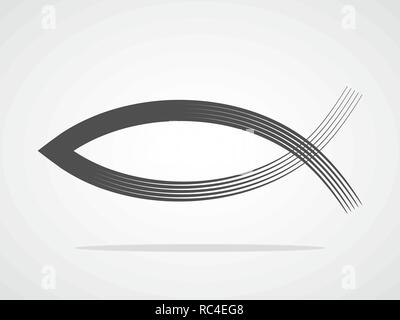 Christian fisch Symbol. Vector Illustration. Hand gezeichnet christlich-religiöse Symbol isoliert Stock Vektor