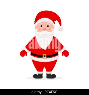 Cartoon Santa Claus für Ihre festliche Design isoliert. Vector Illustration. Santa in flacher Ausführung. Stock Vektor