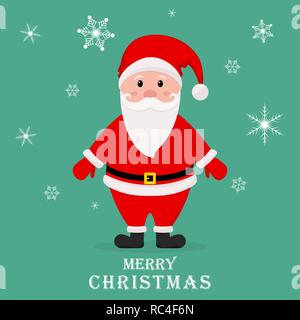 Cartoon Santa Claus für Ihre festliche Design in flacher Ausführung. Vector Illustration. Frohe Weihnachten Symbol. Stock Vektor