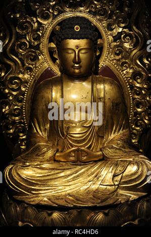 Japanische Kunst. Amida Buddha. Japan. Edo-Zeit. (1603 - 1868), 1701. Ny Carlsberg Glyptotek. Kopenhagen. Dänemark. Stockfoto