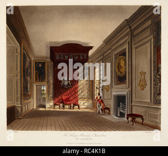 Anwesenheit des Königs Kammer. St. James's Palace, farbiger Darstellung/Platte. Autor William Henry Pyne, Illustriert von C Wild. Museum: British Library. Stockfoto
