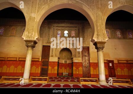 Oratorio de la madrasa Bou Inania (S. XIV). Fes. Marruecos. Magreb. Afrika. Stockfoto