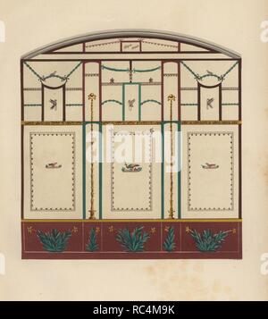 Wand Dekoration mit Vögel auf einem weißen Hintergrund aus dem TRICLINIUM (Speisesaal) von einem kleinen Haus bei 25, Regio VI, Insula XIV. Illustration gezeichnet von Discanno und Lithographiert von Victor Steeger von Emil Presuhn's 'Pompeji. Neuesten Ausgrabungen von 1874-1881 Sterben", Weigel, Leipzig, 1882. Deutschen archaeologin Presuhn (1844-1881) in Italien für acht Jahre gelebt und, mit Herrn Discanno und Miss Amy Butts, exakte Kopien von vielen Wandmalereien, die jetzt verloren sind. Stockfoto