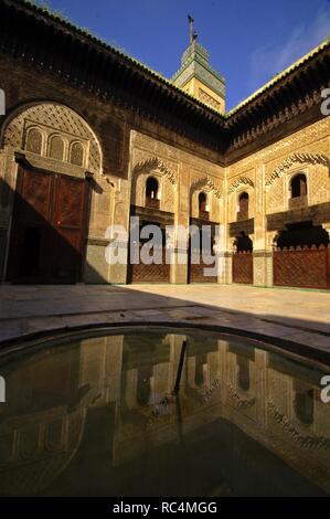 Medrese Bou Inania (S. XIV). Fes. Marruecos. Magreb. Afrika. Stockfoto