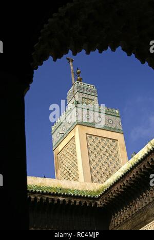 Medrese Bou Inania (S. XIV). Fes. Marruecos. Magreb. Afrika. Stockfoto