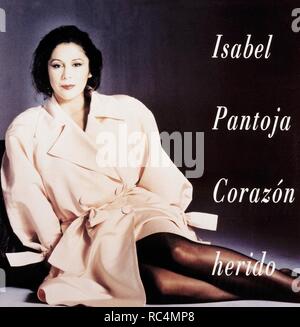 PANTOJA, Isabel. MARIA ISABEL PANTOJA MARTIN. CANTANTE ESPAÑOLA. PORTADA DE DISCO" CORAZON HERIDO' 1992. Stockfoto