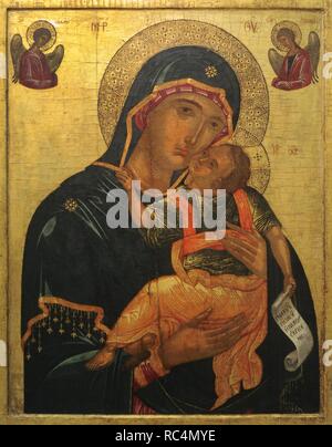 Mutter Gottes (Glykophilousa). Kreta, 15. und 16. Jahrhunderts. National Gallery. Prag. Der Tschechischen Republik. Stockfoto