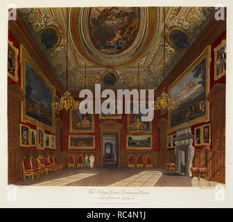 Der König grosse Salon. Kensington Palace, Farbe Abbildung/Platte. Autor William Henry Pyne, Illustriert von C Wild. Museum: British Library. Stockfoto
