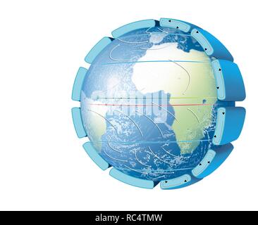 Coriolis Effekt. Stockfoto