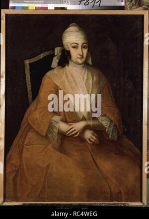 Portrait von Anna Leopoldovna, Regent von Russland (1718-1746). Museum: Staatliches russisches Museum, St. Petersburg. Autor: wischnjakow, Iwan Jakowlewitsch. Stockfoto