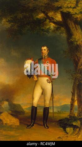 Portrait von Feldmarschall Arthur Wellesley, 1. Herzog von Wellington (1769-1852). Museum: Staatliche Eremitage, St. Petersburg. Autor: DAWE, George. Stockfoto