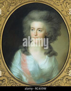 Portrait der Prinzessin Wilhelmina von Preußen (1751-1820), Prinzessin von Oranien. Museum: Rijksmuseum, Amsterdam. Autor: Tischbein, Johann Friedrich August. Stockfoto