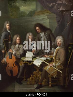 Michel de la Barre und anderen Musikern. Museum: National Gallery, London. Autor: RAUSZUSCHWIMMEN, Andre. Stockfoto