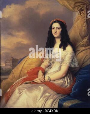 Portrait des französischen Schriftstellers Gräfin Dash (1804-1872). Museum: Staatliche Eremitage, St. Petersburg. Autor: Steuben, Charles de. Stockfoto