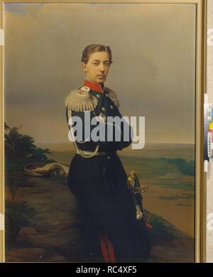 Portrait von tsarevich Nicholas Alexandrowitsch von Russland (1843 - 1865). Museum: regionale Kunst Museum, Lugansk. Autor: Zaryanko, Sergei Konstantinowitsch. Stockfoto