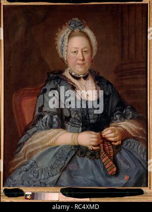 Porträt der Gräfin Tolstaya, geb. Lopukhina. Museum: Museum der russischen Kunst, Kiew. Autor: ARGUNOV, Iwan Petrowitsch. Stockfoto