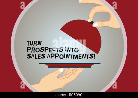 Konzeptionelle Handschrift zeigt damit Perspektiven in die Termine. Business Foto text Konvertieren von Leads in Kunden Hu Analyse Hände mit Tr Stockfoto
