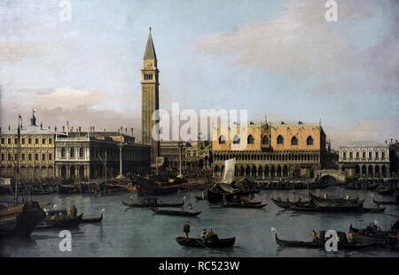 Antonio Canaletto (1697-1768). Italienischer Maler. Piazetta und Riva Degli Schiavoni in Venedig. Alte Pinakothek. München. Deutschland. Stockfoto