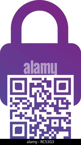Bar Code Symbol sperren. Safebox, Barcode, web Code für die Aktivierung. Vector Illustration isoliert auf weißem Stock Vektor