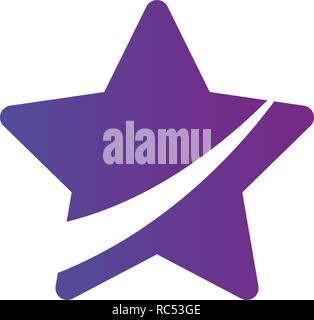Sternsymbol. Leader, Sieger, Boss, Rang, Medaillen, Sport Logo Wettbewerb sky Symbol Astrologie militärische Truppen Vektor-illustration isoliert auf weißem Stock Vektor