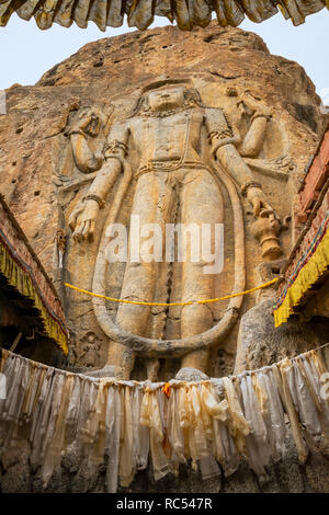 Zukünftigen Buddha Maitreya, Mulbekh Kloster, Kargil, Jammu und Kaschmir, Indien Stockfoto
