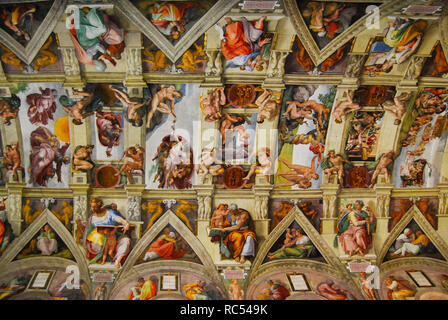 Sixtinische Kapelle, Decke, Vatikanstadt, Italien Stockfoto