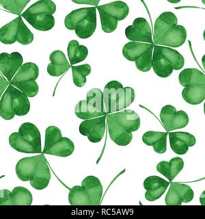 Nahtlose Muster mit watercolro Klee Stockfoto