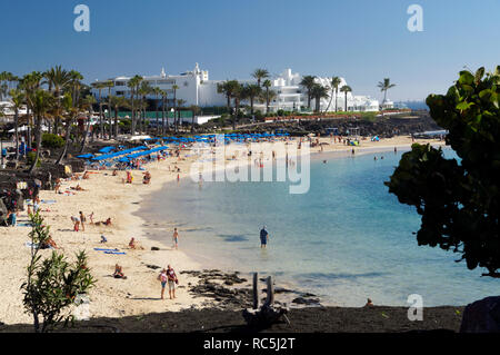 Playa Flamingo Beach, Playa Blanca, Lanzarote, Kanarische Inseln, Spanien. Stockfoto