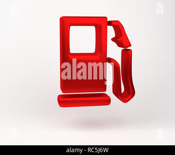 3D-Rendering. Kraftstoff Anzeige Symbol Symbol auf weißem Hintergrund. Auto Ersatzteile. Stockfoto