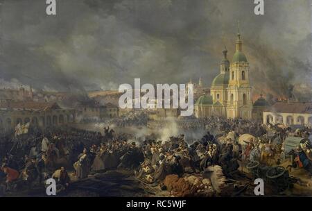 Die Schlacht von Vyazma am 3. November 1812. Museum: Staatliche Eremitage, St. Petersburg. Autor: HESS, PETER VON. Stockfoto