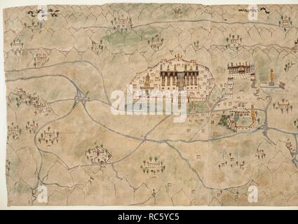 Bild - Karte von Zentraltibet in 7 Abschnitte. 1844 - 1862. Quelle: Hinzufügen. Oder.3016f 3, Detail 1. Autor: Anon. Stockfoto