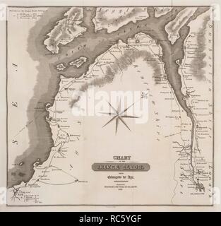 Den Fluss Clyde. Das Bild von Glasgow, und Fremde' Guide... T.R. Chapman: Glasgow, 1818. Diagramm des Flusses Clyde von Glasgow nach Ayr. Bild vom Bild des Glasgow genommen, und Fremden' Guide dritte Auflage, erweitert. Mit drei Ansichten und zwei Karten verschönert... Ursprünglich veröffentlicht in R. Chapman produziert: Glasgow, 1818. . Quelle: C.129 C.24, gegenüber 282. Sprache: Englisch. Stockfoto