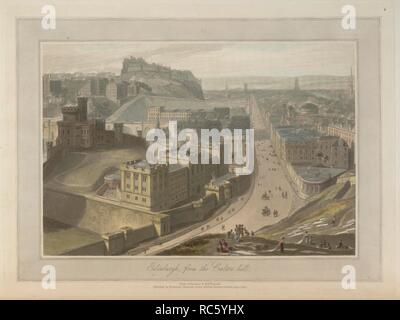 Edinburgh - vom Carlton Hill. Blick über die Stadt. Küstenlandschaft Szenen rund um Großbritannien. Eine Reise rund um Großbritannien im Sommer des Jahres 1813 durchgeführt. Mit einer Reihe von Ansichten illustrativ für den Charakter und die herausragende Merkmale der Küste, gezeichnet und von William Daniell eingraviert. Longman: London, 1814-25. Quelle: G.7045 Platte 196. Sprache: Englisch. Autor: DANIELL, WILLIAM. AYTON, Richard. Stockfoto