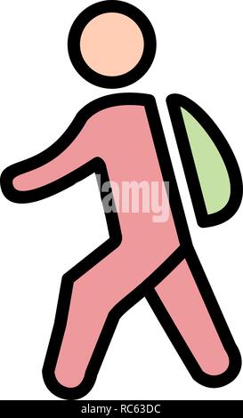 Vektor zu Fuß zur Schule Symbol Stock Vektor