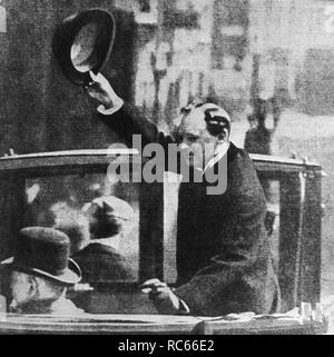 Winston Churchill ist gewählt M.P. für Dundee. 9 Mai 1908 Stockfoto