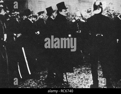 Winston Churchill an der "Schlacht von Sidney Street'. 3. Januar 1911 Stockfoto