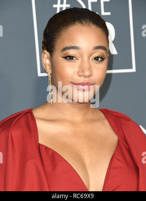 Januar 13, 2019 - Santa Monica, CA, USA - 13. Januar 2019 in Santa Monica, Kalifornien - amandla Stenberg. Die 24. jährliche Critics' Choice Awards gehalten an Barker Hangar. Photo Credit: Birdie Thompson/AdMedia (Credit Bild: © Birdie Thompson/AdMedia über ZUMA Draht) Stockfoto