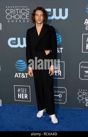 Santa Monica, Kalifornien, USA. 13. Jan 2019. Cody Farn besucht die 24. jährliche Critics' Choice Awards auf der Barker Hangar in Santa Monica, Los Angeles, Kalifornien, USA, am 13. Januar 2019. | Verwendung der weltweiten Kredit: dpa Picture alliance/Alamy leben Nachrichten Stockfoto