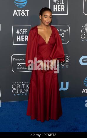 Amandla Stenberg besucht die 24. jährliche Critics' Choice Awards auf der Barker Hangar in Santa Monica, Los Angeles, Kalifornien, USA, am 13. Januar 2019. | Verwendung weltweit Stockfoto