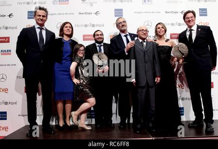 Zaragoza, Spanien. 13 Jan, 2019. Campeones Bester Film, Javier Fresser Direktor ForqueAwards des spanischen Kinos gehalten am Zaragoza Conference Center Foto: Juan Carlos Rojas/Corrdon drücken Sie Credit: CORDON PRESSE/Alamy leben Nachrichten Stockfoto