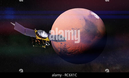 MAVEN Raumsonde vor der Planet Mars Stockfoto