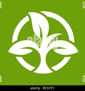 Eco-Logo mit Blättern Stock Vektor