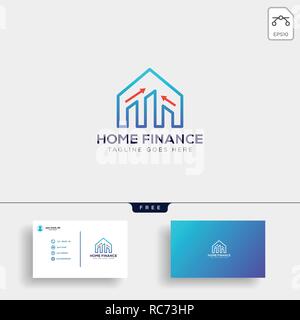 Finanzielle home, Logo template Vector Illustration mit Visitenkarte, Symbol Elemente isoliert Stock Vektor