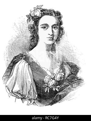 Ein Porträt von Flora MacDonald, der half, Charles Edward Stuart (1720-1788) alias "Die Jungen Pretender", "Der Junge Ritter' und in der populären Speicher als 'Bonnie Prince Charlie', Flucht auf die Insel Skye von ihm nehmen, getarnt als Ihr irisches Mädchen, "Betty Burke", in einem kleinen Boot. Der Flug der Sachen hat der Legende geworden und wird in der beliebten Volkslied erinnert "Die Skye Boat Song'. Stockfoto