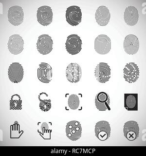 Finger id Symbole auf dem weißen Hintergrund für Grafik- und Webdesign, modernen einfachen Vektor unterzeichnen. Internet Konzept. Trendy Symbol für Web site Design web-Taste oder mobile App. Stock Vektor