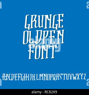 Grunge alten Stiftes gothic Font. Blackletter script. Vector Illustration. Stock Vektor