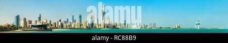Panorama von Kuwait City im Persischen Golf Stockfoto